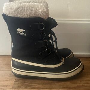 Sorel Carnival Waterproof Black and White Winter Boots
